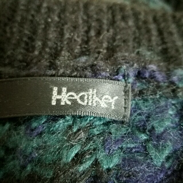 heather(ヘザー)のHeather グリーンチェックニット レディースのトップス(ニット/セーター)の商品写真
