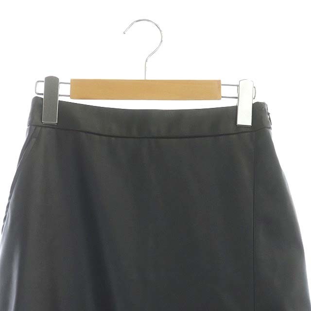 トラッゾドンナ 異素材エコレザータイトスカート フェイクレザー ロング F 黒 3