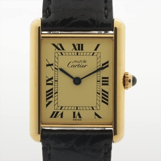 カルティエ(Cartier)のカルティエ マストタンク ヴェルメイユLM 925×革   ユニセックス(腕時計)