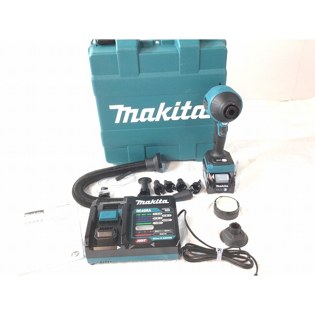 バイク☆未使用☆makita マキタ 40Vmax 充電式エアダスタ AS001G 充電器 バッテリー1個 ケース付 電動空気入れ 61791