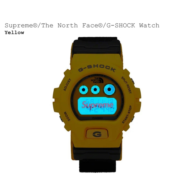 Supreme North Face G-SHOCK DW-6900 黄