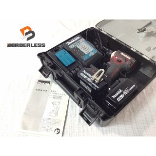 マキタ(Makita)の☆美品☆ makita マキタ 18V 充電式インパクトドライバ TD172DGXAR 赤/オーセンティックレッド バッテリ2個 充電器 ケース付 62205(工具)