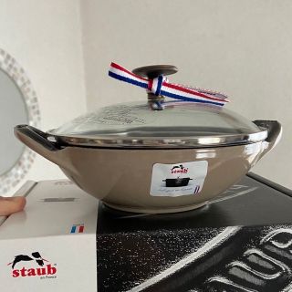 ストウブ(STAUB)のストウブ　ベビーウォック　リネン【新品、未使用品】(鍋/フライパン)