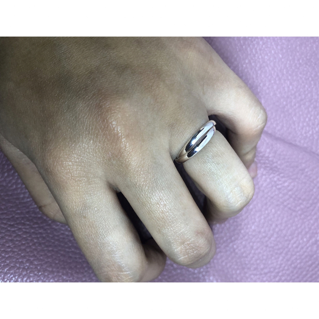 二連リング  SILVER925 銀　スターリングシルバー925 17号　かク⑨ メンズのアクセサリー(リング(指輪))の商品写真