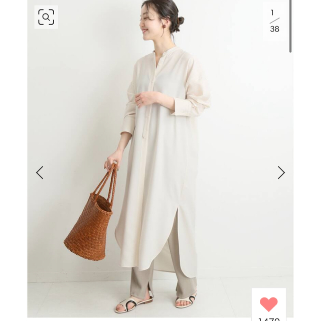 【plage】Linen シャツワンピース　ナチュラル　38