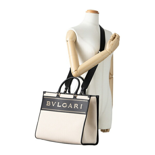 BVLGARI - 新品 ブルガリ BVLGARI トートバッグ ロゴ ベージュ