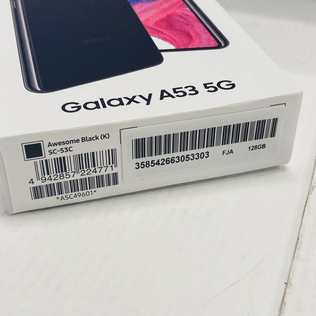 Galaxy(ギャラクシー)のdocomo GALAXY A53 5G SC-53C ブラック 未使用品 スマホ/家電/カメラのスマートフォン/携帯電話(スマートフォン本体)の商品写真