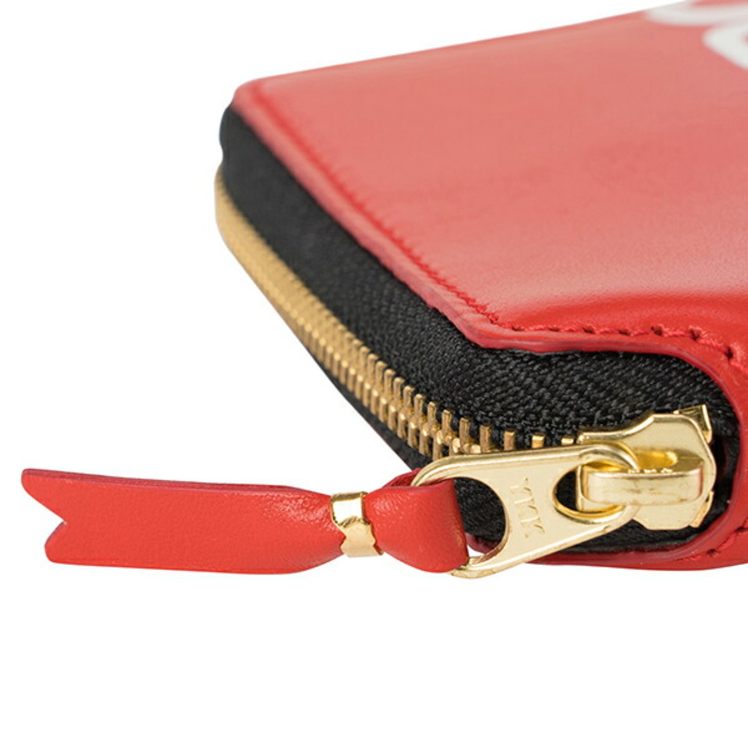 新品 コムデギャルソン ウォレット SA2100HL 赤 ロゴ 財布 レザー
