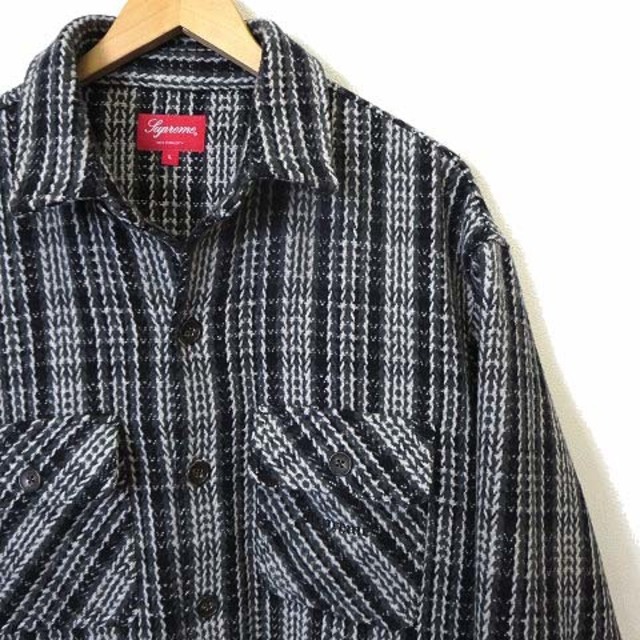 Supreme(シュプリーム)のシュプリーム 22AW シャツジャケット カバーオール 長袖 L 黒 グレー メンズのジャケット/アウター(カバーオール)の商品写真