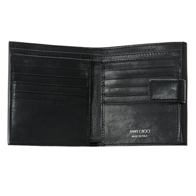 JIMMY CHOO(ジミーチュウ)の新品 ジミーチュウ JIMMY CHOO 2つ折り財布 フリーダ ブラック 黒 レディースのファッション小物(財布)の商品写真
