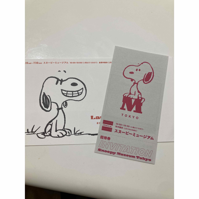 SNOOPY(スヌーピー)のスヌーピーミュージアム（南町田市グランベリーパーク）招待券１枚 チケットの施設利用券(美術館/博物館)の商品写真