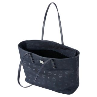 新品 エムシーエム MCM トートバッグ モノグラムナイロン ネイビーブルー