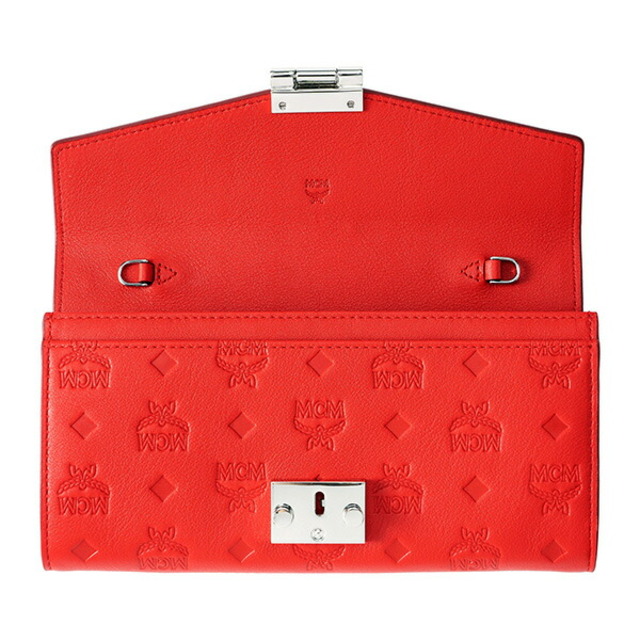 MCM - 新品 エムシーエム MCM 長財布 モノグラムレザー レッドの MCM - 新品 エムシーエム MCM 長財布 モノグラムレザー レッドの