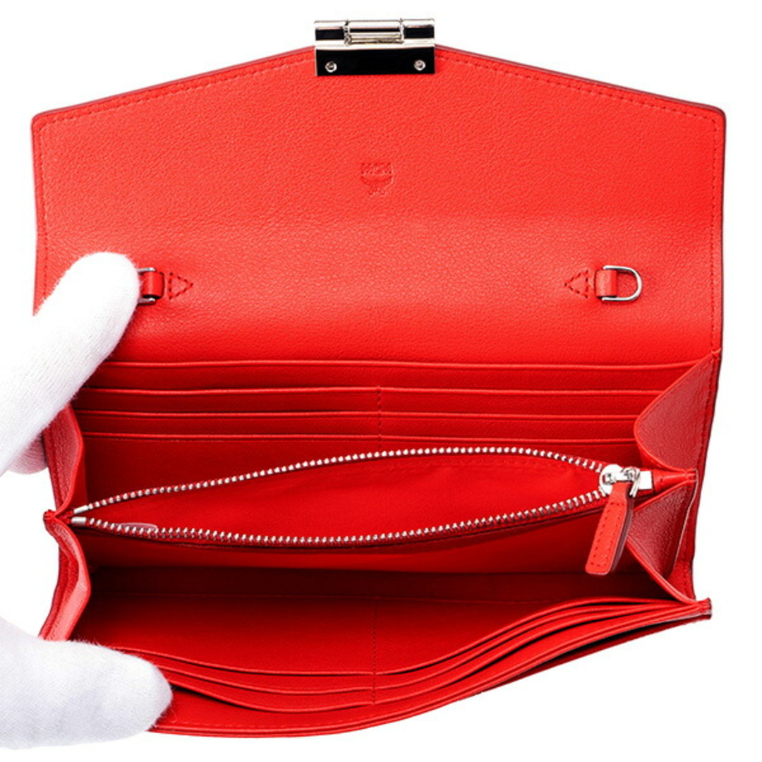 MCM - 新品 エムシーエム MCM 長財布 モノグラムレザー レッドの MCM - 新品 エムシーエム MCM 長財布 モノグラムレザー レッドの