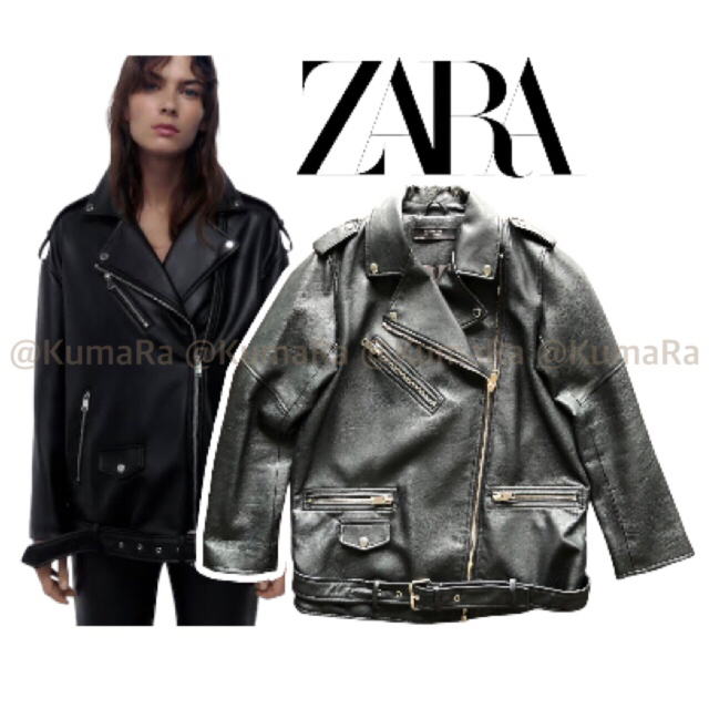 ZARA フェイクレザーオーバーサイズライダースジャケットフランキーショップ | フリマアプリ ラクマ