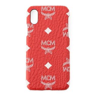 エムシーエム(MCM)の新品 エムシーエム MCM iPhoneX ケース ホワイトロゴ ヴィセトス ホワイトロゴレッド(iPhoneケース)