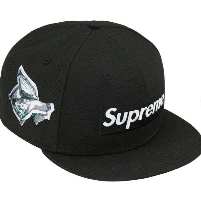 supreme money box logo new era 7 1/2ロゴ