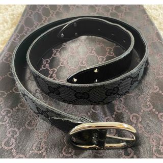 グッチ(Gucci)のレア‼️正規店購入グッチ Gucci ベルト　GG柄スタッド付き　黒ブラック(ベルト)