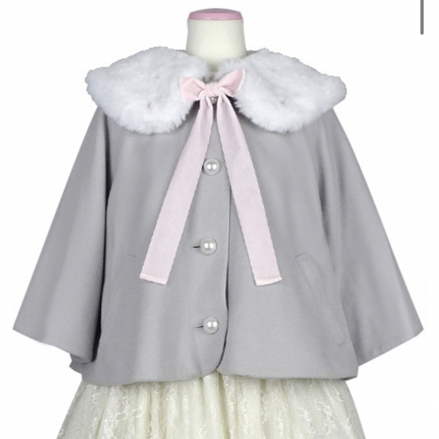 メール便対応! angelic pretty dolly ケープコート グレー - ポンチョ