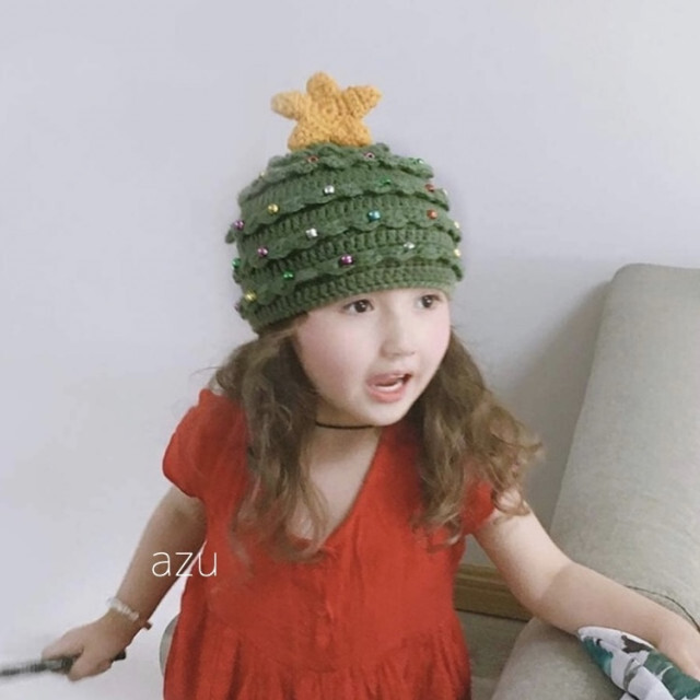 子ども キッズ ベビー クリスマスツリー ニット帽 可愛い 帽子 人気 プチプラの通販 by azu's shop｜ラクマ