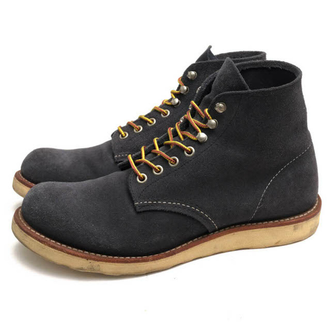 REDWING(レッドウィング)のレッドウィング／RED WING ワークブーツ シューズ 靴 メンズ 男性 男性用スエード スウェード レザー 革 本革 ネイビー 紺  8154 6inch Classic Round Toe プレーントゥ 定番 グッドイヤーウェルト製法 メンズの靴/シューズ(ブーツ)の商品写真