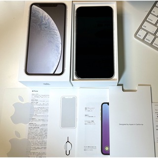 アップル(Apple)の【美品】iPhone XR 128gb ホワイト SIMフリー　(スマートフォン本体)