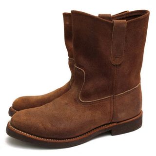 レッドウィング(REDWING)のレッドウィング／RED WING ペコスブーツ シューズ 靴 メンズ 男性 男性用スエード スウェード レザー 革 本革 ブラウン 茶  8189 Suede 9inch Pecos Roper Boots ローパーブーツ グッドイヤーウェルト製法(ブーツ)