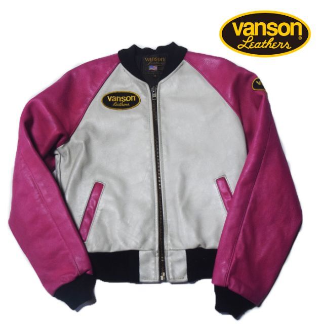 Vanson レザーレーシングジャケット ロゴワッペン