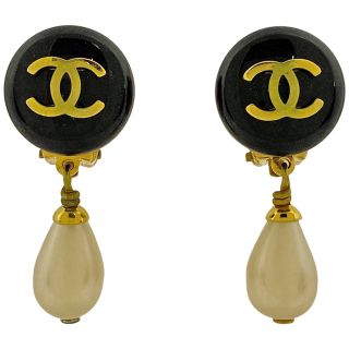 シャネル(CHANEL)のシャネル ココマーク フェイクパール イヤリング GP 【中古】(イヤリング)