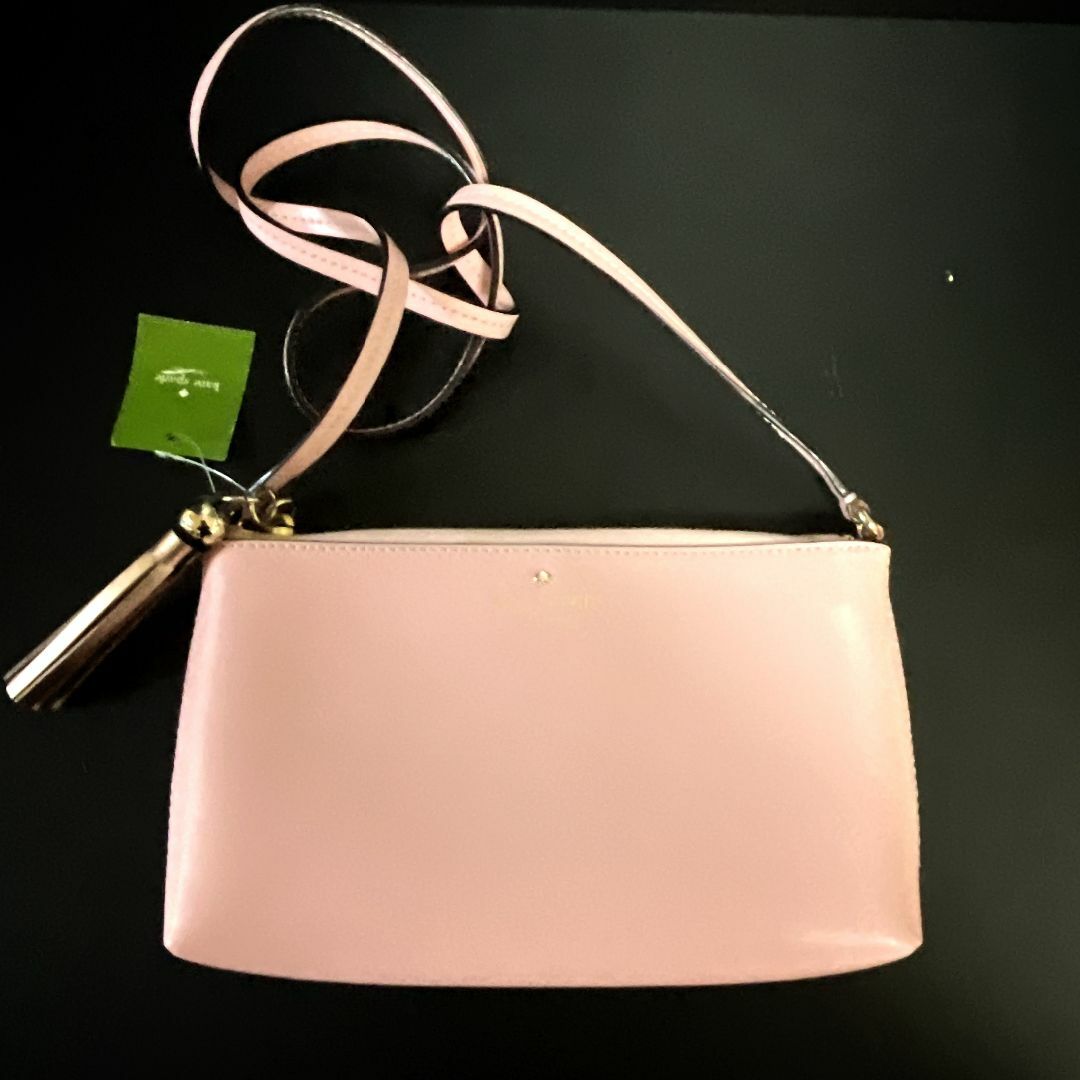 kate spade ショルダーバッグ レザー タッセル付き ピンク系