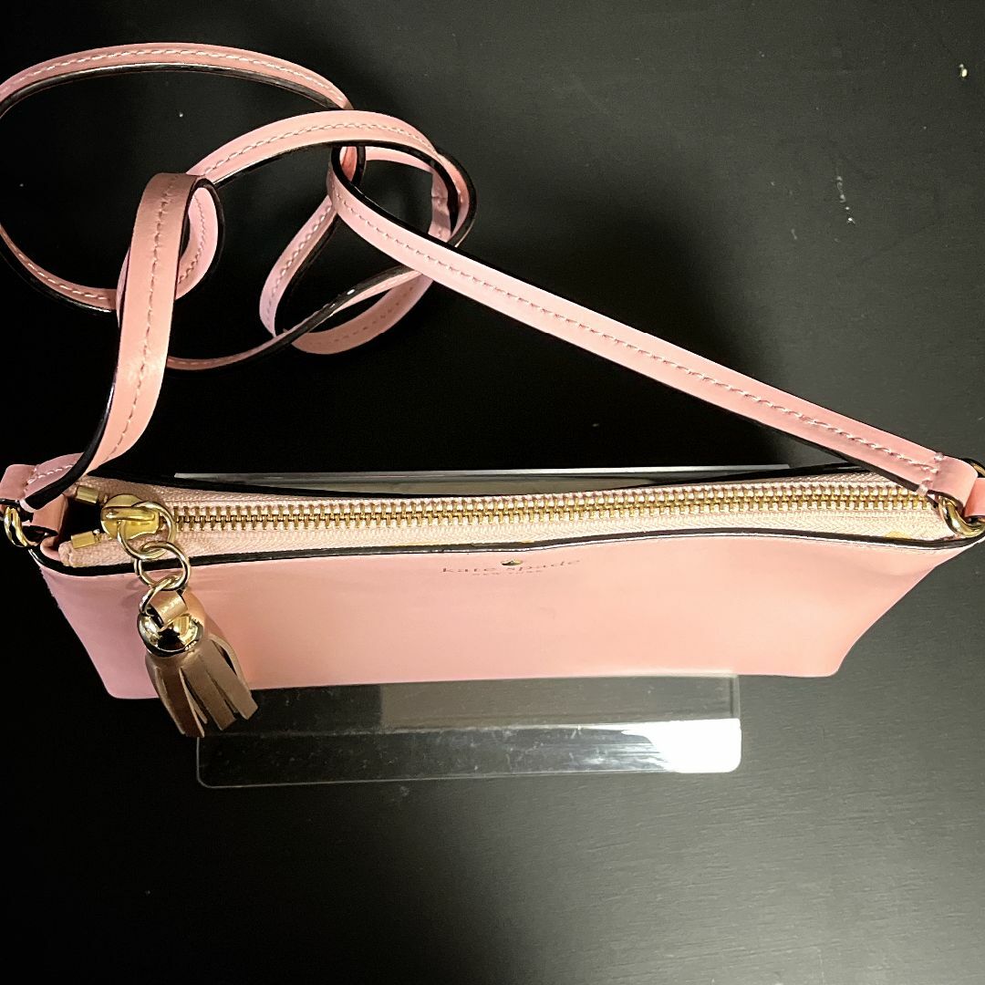 kate spade ショルダーバッグ レザー タッセル付き ピンク系