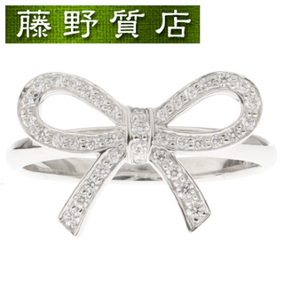 ティファニー(Tiffany & Co.)の（新品仕上げ済） ティファニー TIFFANY ボウ リボン ダイヤ リング 指輪 約10.5号 プラチナPT950 × ダイヤモンド 8558(リング(指輪))