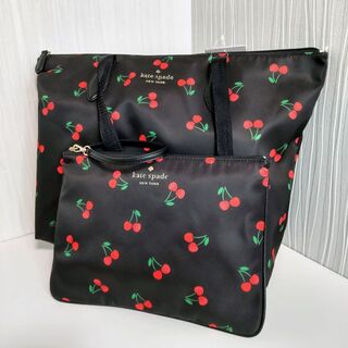 kate spade new york - kate spade トートバッグ ナイロン チェリー柄 ポーチ付