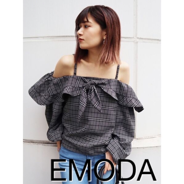 EMODA - EMODA エモダ シャツ ブラウス タイオフショルダートップ