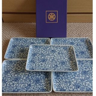 タチキチ(たち吉)のたち吉 花唐草模様 焼物皿 5枚セット(食器)