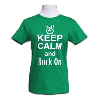 ★音楽大好き★ レディースＴシャツ"KEEP CALM AND ROCK ON"(Tシャツ(半袖/袖なし))