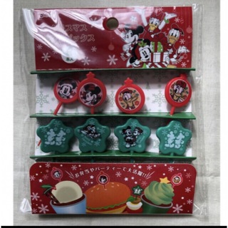 Disney - ミッキー  ミニー　クリスマス　ランチピック　赤　緑