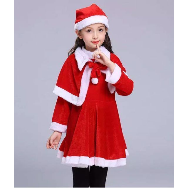 クリスマスワンピース　120cm サンタクロース　コスプレ　コスチューム　子供用 キッズ/ベビー/マタニティのキッズ服女の子用(90cm~)(ワンピース)の商品写真