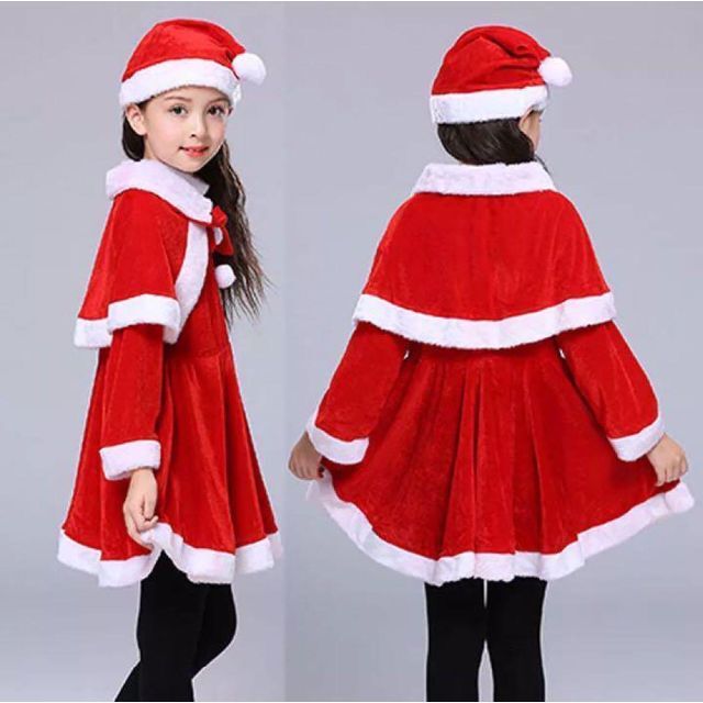 クリスマスワンピース　150cm サンタクロース　コスプレ　コスチューム　子供用 キッズ/ベビー/マタニティのキッズ服女の子用(90cm~)(ワンピース)の商品写真