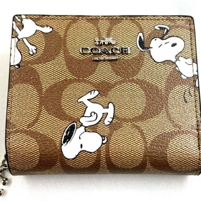 COACH コーチ スヌーピー 折り財布 SNOOPY シグネチャー ブラウン