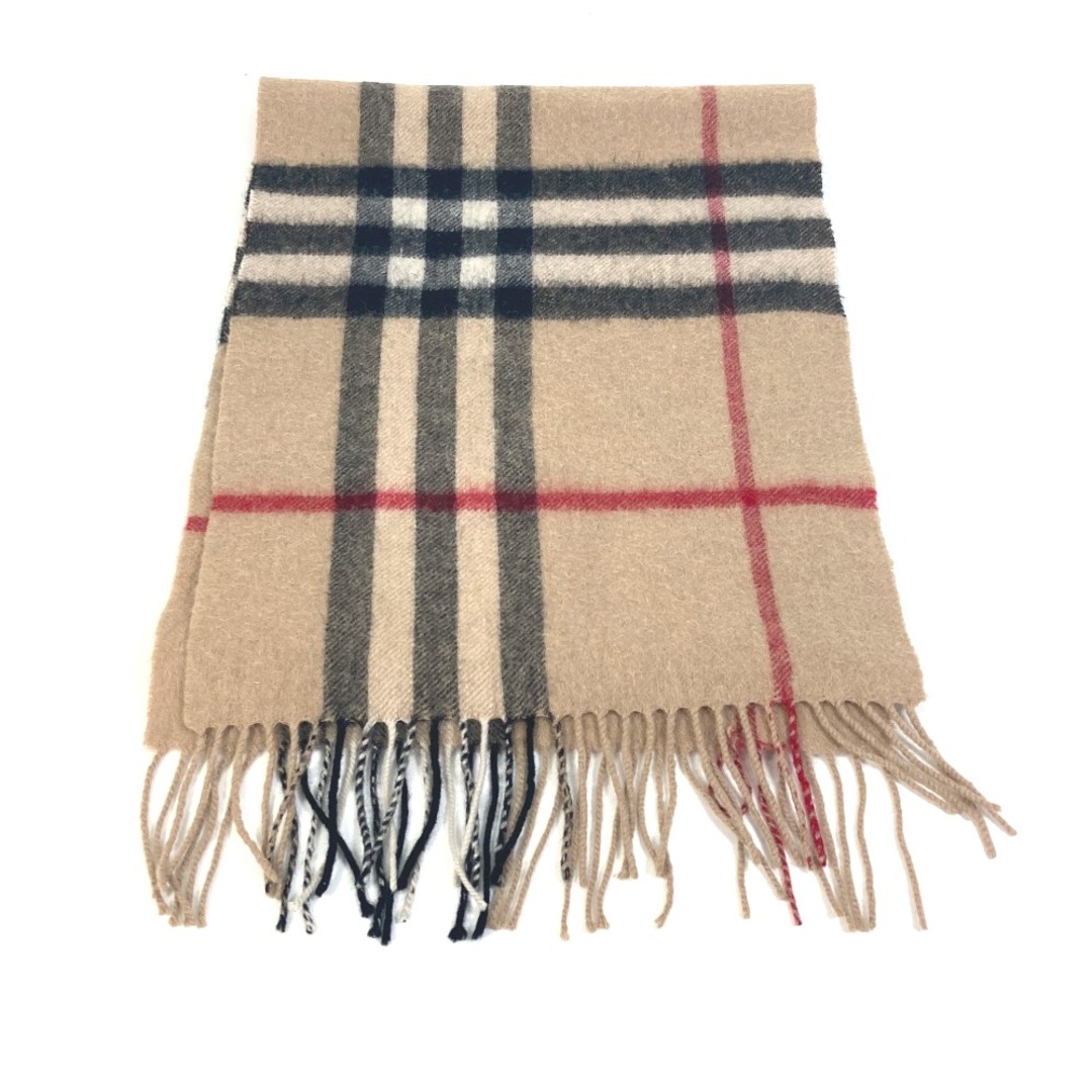 BURBERRY(バーバリー)のバーバリー BURBERRY フリンジ チェック ファッション小物 マフラー カシミヤ ベージュ レディースのファッション小物(マフラー/ショール)の商品写真