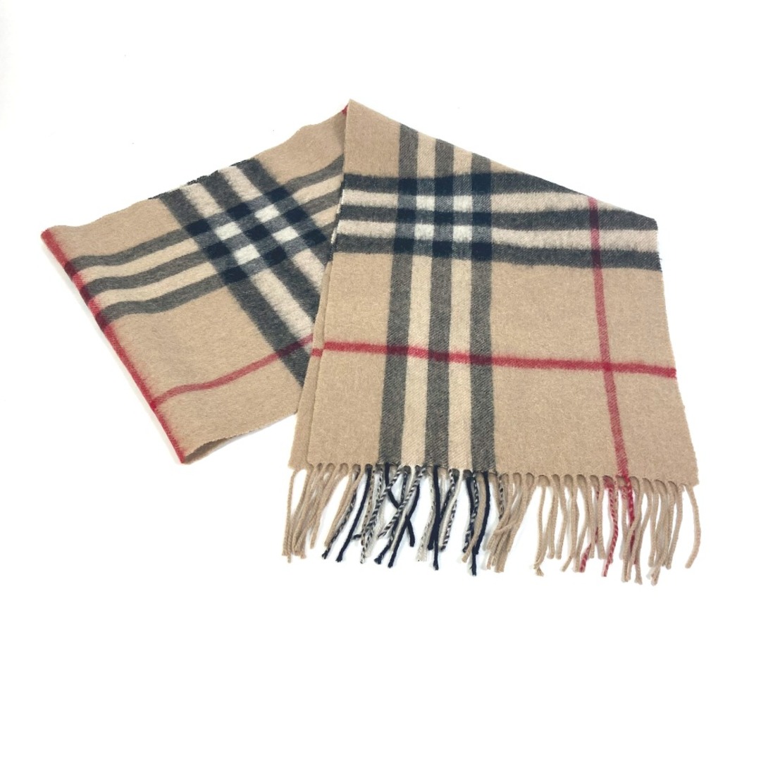 BURBERRY(バーバリー)のバーバリー BURBERRY フリンジ チェック ファッション小物 マフラー カシミヤ ベージュ レディースのファッション小物(マフラー/ショール)の商品写真