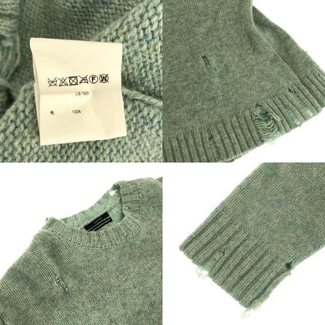 【新品】 UNUSED / アンユーズド | 3g crew neck damage knit 3ゲージクルーネックダメージニット セーター | 4  | ミントグリーン | レディース