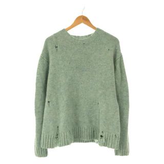 アンユーズド(UNUSED)の【新品】  UNUSED / アンユーズド | 3g crew neck damage knit 3ゲージクルーネックダメージニット セーター | 4 | ミントグリーン | レディース(ニット/セーター)