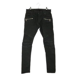 バルマン(BALMAIN)の【新品】  BALMAIN / バルマン | ダメージ加工 蛇腹 バイカー ブラック デニム パンツ | 30 | ブラック | メンズ(その他)