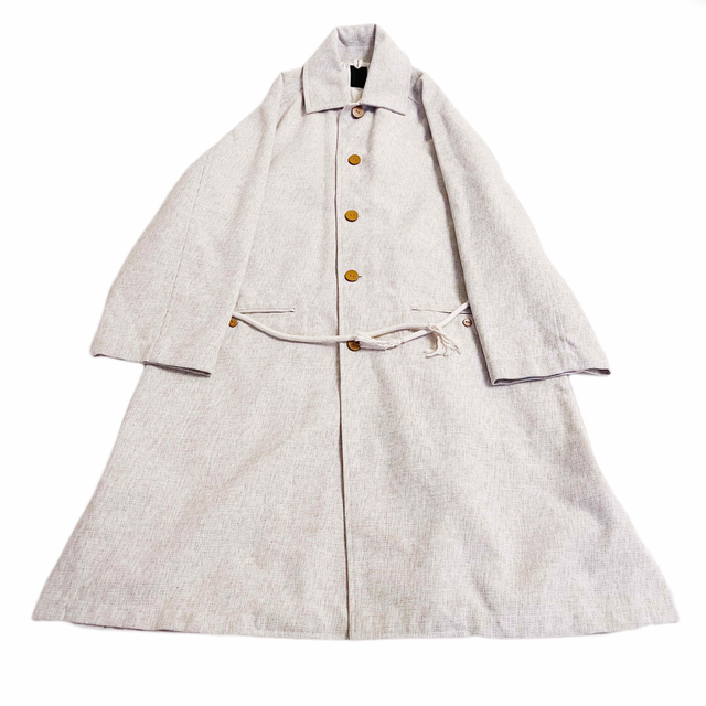 希少☆EASY TO WEAR マキシ丈 キャンパスロングコート アイボリー 【即