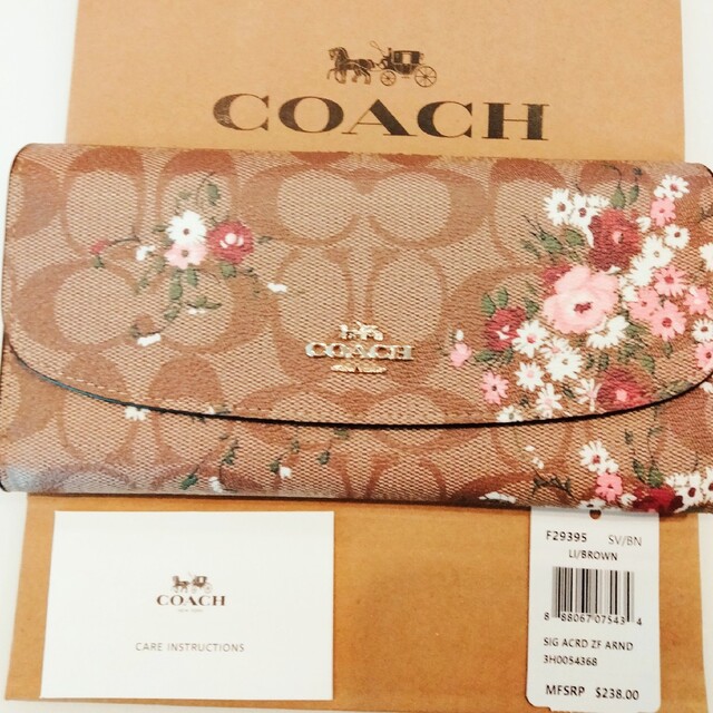 COACH - 【新品未使用】COACH シグネチャー 長財布 花柄 ブラウンの