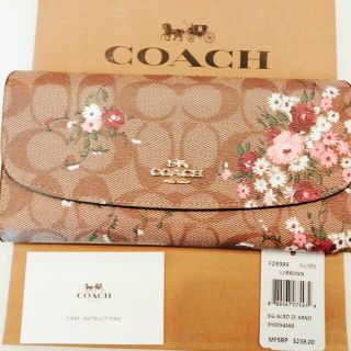 コーチ(COACH)の【新品未使用】COACH シグネチャー 長財布 花柄 ブラウン(財布)