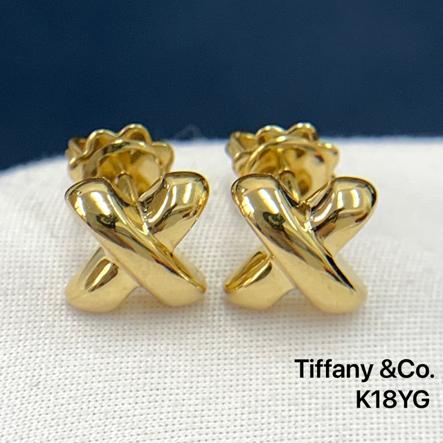 SALE／60%OFF】 ティファニー K18YG Co.  Tiffany ピアス TIFFANYCo. クロスステッチ ピアス 