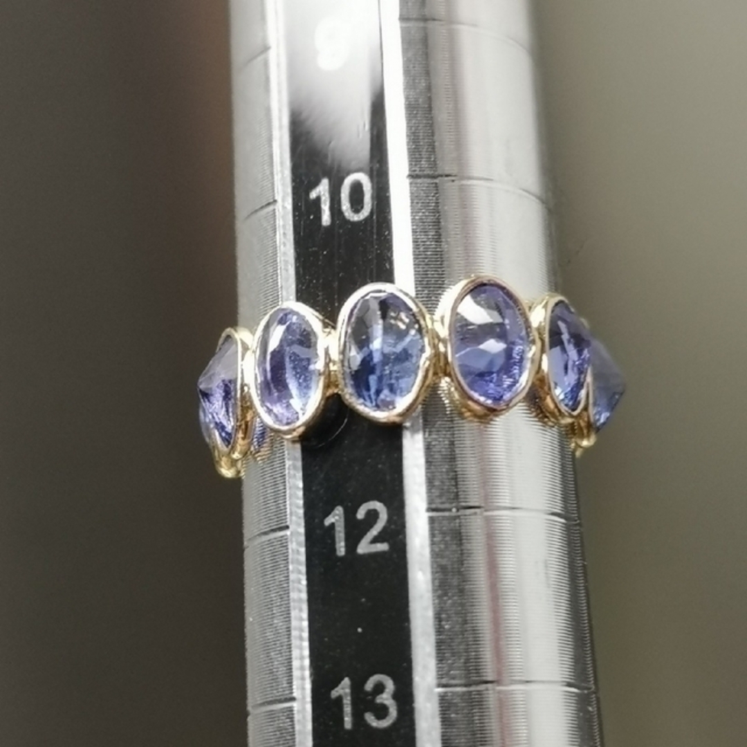 インドジュエリー✨K18⭐4.84ct タンザナイトフルエタニティリング 11
